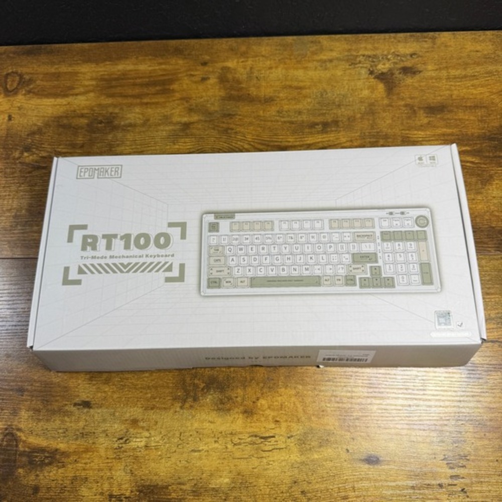 Epomaker RT100‎ Retro White PBT Tri-Mode Mechanical Keyboard Smart Screen OS